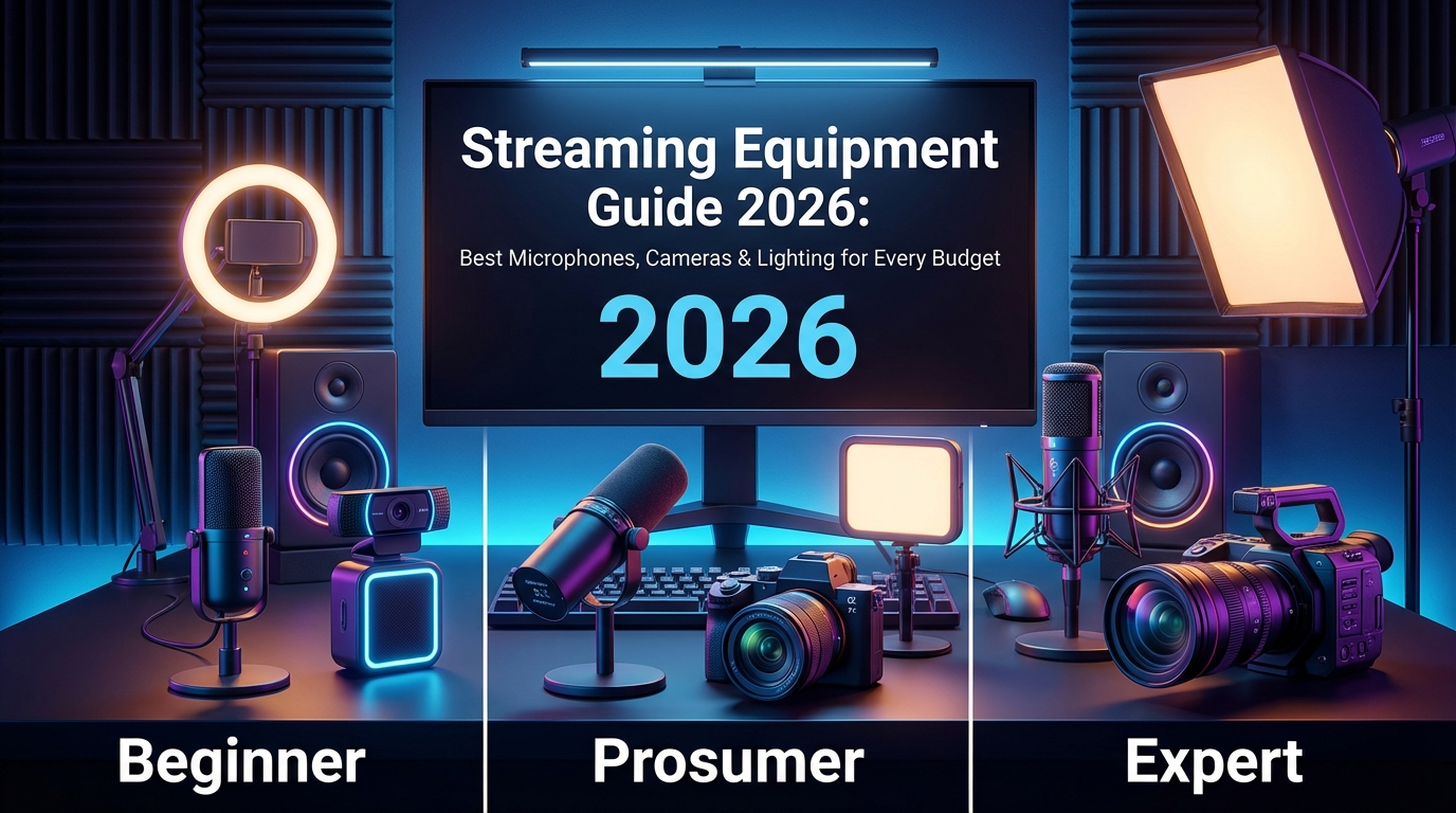 Streaming Equipment Guide 2026: Best Microphones, Cameras & Lighting for Every Budget