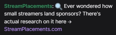 🔍 Ever wondered how small streamers land sponsors? There's actual research on it here → streamplacements.com